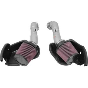 K&N 14-15 Infiniti Q50 3.7L V6 Dual Silver Typhoon Short Ram Intakes - 69-7083TS