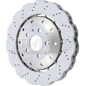 SHW 14-20 Audi R8 5.2L (Excl Ceramic Brake) Front Drilled-Dimpled LW Wavy Brake Rotor (4S0615301B) - AFX48201