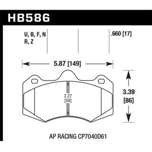 Hawk AP Racing CP7040 Performance Ceramic Street Brake Pads - KHB586Z.660