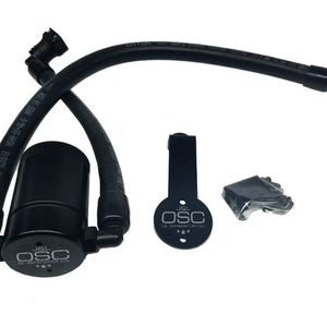 J&L 2011-2017 Ford Mustang GT Driver Side Oil Separator 3.0 - Black Anodized - 3011D-B