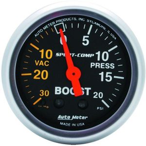 Autometer Sport-Comp 52mm 20 PSI Mechanical Boost Gauge - 3301