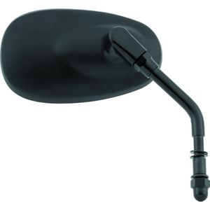 BikeMaster Harley Oval Mini Mirror - Each - Matte Black - 601154