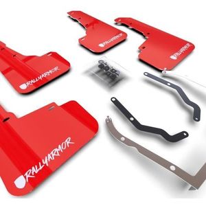 Rally Armor 18-23 Subaru Crosstrek Red UR Mud Flaps - White Logo Altered Font - MF46-LTUR-RD/WH-X