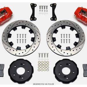 Wilwood Forged Dynalite Front Hat Kit 12.19in Drilled Red 02-06 Acura RSX-5 Lug - 140-7014-DR