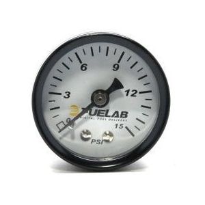 Fuelab 1.5in Carb Fuel Pressure Gauge - Range 0-15 PSI - 71502