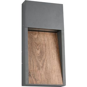 LED Gartenbeleuchtung - Wandleuchte Außenleuchte - Trion Selman - 11W - Warmweiß 3000K - Spritzwassergeschützt IP44 - Braun - Aluminium