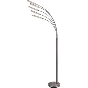 LED Stehleuchte - Trion Deer - 15W - Warmweiß 3000K - Dimmbar - Rechteckig - Mattes Nickel - Aluminium
