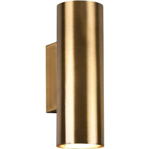 LED Wandleuchte - Wandbeleuchtung - Trion Milona Up and Down - GU10 Fassung - Rund - Matt Gold - Aluminium