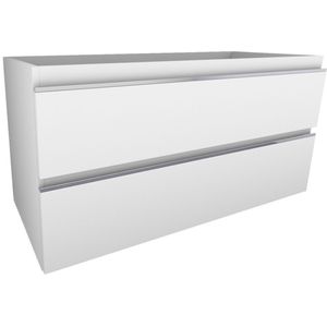 Xellanz Tigris Unterschrank mit 2 Schubladen - 100x46cm - Glanz Weiß