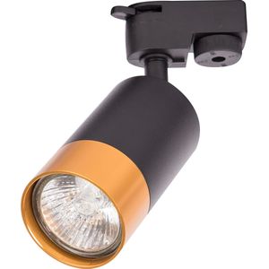 LED Schienenbeleuchtung - Track Spot - Prixa Trin - GU10 Fassung - 1 Phase - Rund - Schwarz/Gold - Aluminium