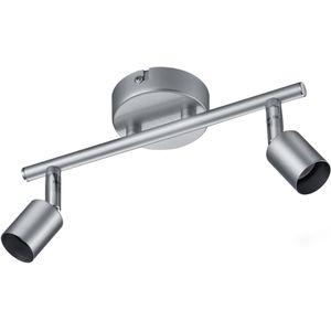 LED Deckenstrahler - Trion Pamo - GU10 Sockel - 2-flammig - Rechecktig - Matt Titan - Aluminium