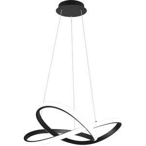 LED Hängelampe - Hängeleuchte - Trion Corcy - 27.5W - Neutralweiß 4000K - Dimmbar - Rund - Matt Schwarz - Aluminium