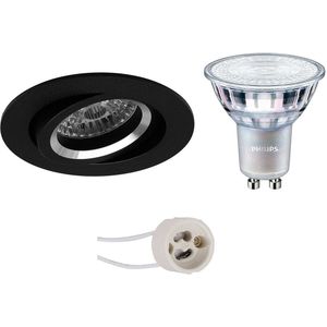 PHILIPS - LED Spot Set - MASTER 927 36D VLE DT - GU10 Sockel - Dimmbar - Einbau Rund - Mattschwarz - 3.7W - Warmweiß 2700K - Kippbar - Ø82mm