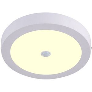 LED Downlight - Facto Dury - PIR Bewegungssensor 360° + Tag und Nacht Sensor - 22W - Warmweiß 2700K - Aufbau - Rund - Matt Weiß - OSRAM LEDs