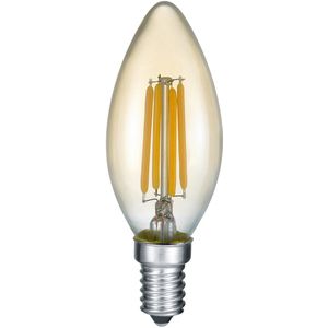 LED-Lampe - Filament - Trion Kirza - 4W - E14 Fassung - Warmweiß 2700K - Dimmbar - Bernstein - Glas