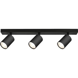 LED Deckenstrahler - Brinton Betin - GU10 Fassung - 3-Lichter - Rund - Matt Schwarz - Schwenkbar - Aluminium - Philips - CorePro 827 36D - Dimmbar -