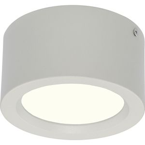 LED Downlight - Aufbau Rund Hoog 10W - Universalweiß 4200K - Mattweiß Aluminium - Ø140mm
