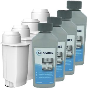 4x AllSpares Onderhoudsset Koffiemachine INTENZA+ Waterfilter CA6702 + Ontkalker (250ml)