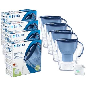 4x BRITA Marella Waterfilterkan Blauw + MAXTRA PRO Waterfilter 1051119