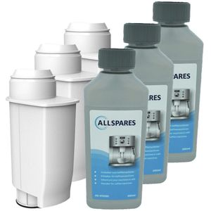 3x Philips / Saeco Onderhoudsset Koffiemachine INTENZA+ Waterfilter CA6702 + Ontkalker (250ml) van AllSpares