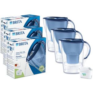 3x BRITA Marella Waterfilterkan Blauw + MAXTRA PRO Waterfilter 1051119