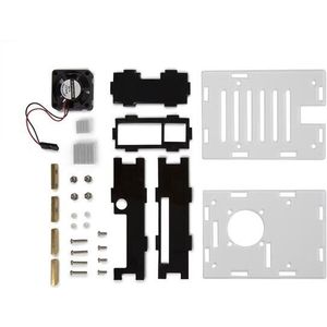 TRANSPARANTE BEHUIZING MET KOELELEMENTEN EN VENTILATOR VOOR RASPBERRY PI 4® (WPA507)