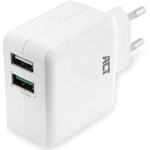 2-poorts USB-lader (4A) - met Qualcomm Quick Charge - 110-240 V - wit (ACTAC2125)