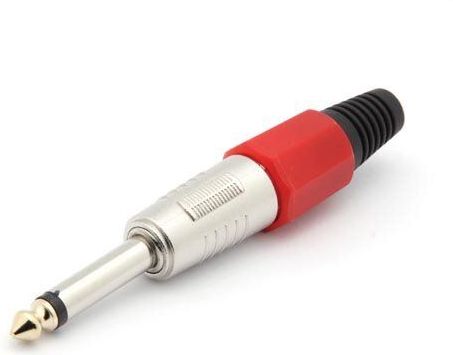 PROFESSIONELE MANNELIJKE 6.35mm MONO JACK - ROOD (CA027R)