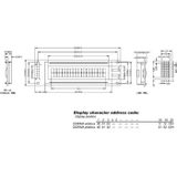 LCD 20 x 2 BOTTOM VIEW TRANSFLECTIEF MET GELE ACHTERGRONDVERLICHTING (LCD2002BLC)