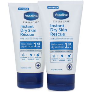 Vaseline Expert Care Instant Dry Skin Rescue Body Lotion - Fragrance Free 2 x 75 ml (2 stuks)