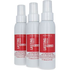 Rimmel Lasting Finish Fix & Go 2in1 Primer and Setting Spray - 100 ml (set van 3)