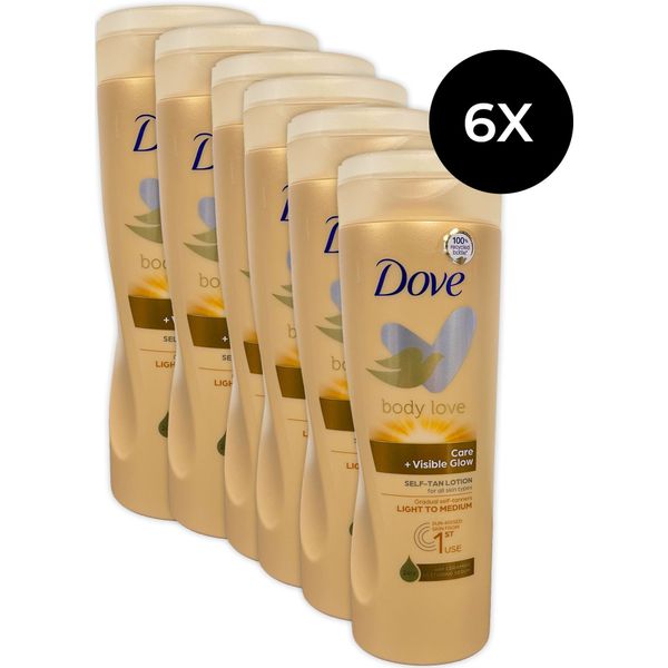 Dove Body Love Care + Visibe Glow Self-Tan Lotion 400 ml - medium to dark  (6 stuks) kopen? Vergelijk de beste prijs op beslist.nl