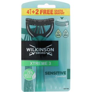 Wilkinson Sword Xtreme 3 Sensitive Comfort Disposable Razors - 6 pieces