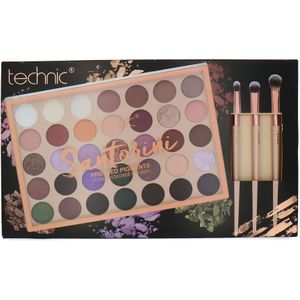 Technic Presssed Pigments Eyeshadow Palette + Brushes - Santorini