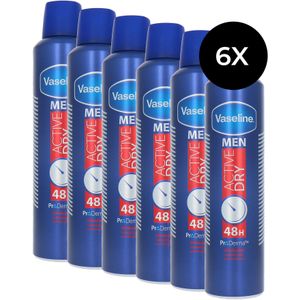 Vaseline Men Active Dry Deodorant Spray - 6 x 250 ml