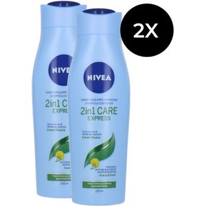 Nivea 2IN1 Care Express Shampoo - 2 x 250 ml