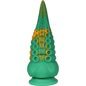 OgazR Octopuss - zuignap octopus dildo - 21 cm (groen-geel)