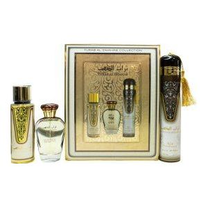 Ard Al Zaafaran Turab Al Dhahab Geschenkset 100ml EDP + 250ml Body Mist + 300ml Luchtverfrisser
