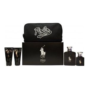 Ralph Lauren Polo Black Gift Set 125ml EDT + 40ml EDT + 50ml A/Shave Gel + 50ml H/B Wash + Pouch