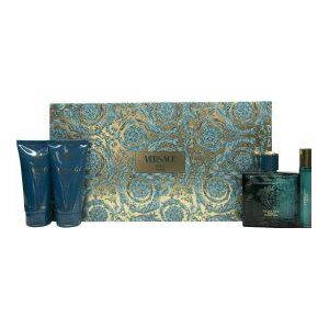 Versace Eros Parfum Geschenkset 100ml EDP + 10ml EDP + 75ml Douchegel + 75ml Aftersahve Balsem