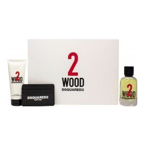 DSquared² 2 Wood Gift Set 100ml EDT + 100ml Shower Gel + Cardholder