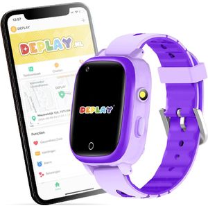 DEPLAY 4G KidsWatch - Paars - GPS Tracker - Smartwatch Kind - Inclusief Simkaart