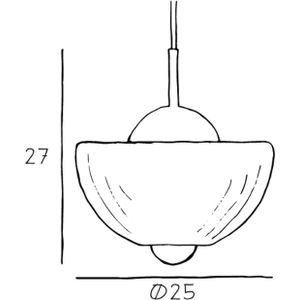 DESIGN BY US Hanglamp Lotus, helder, Ø 25 cm, glas, mondgeblazen