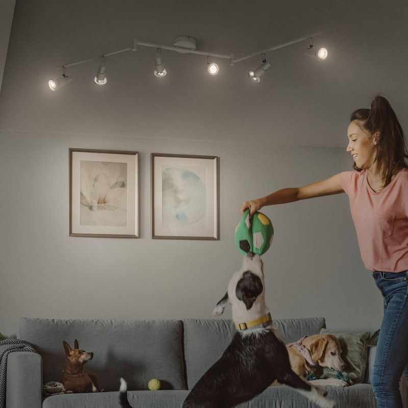 Plafondarmatuur - Dimbare GU10-Spots - Mat Wit - Verstelbaar