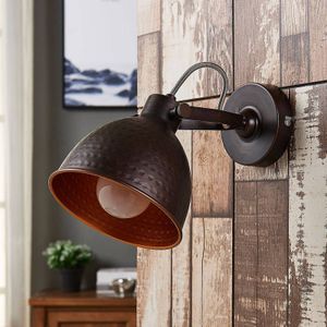 Lindby - wandlamp - 1licht - metaal - E27 - antiek bruin, oranje