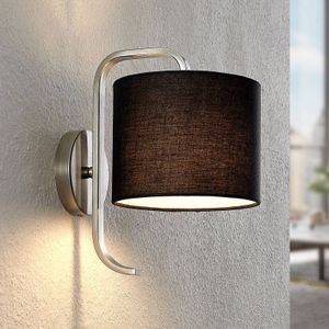 Lindby Jevanna wandlamp van textiel, zwart