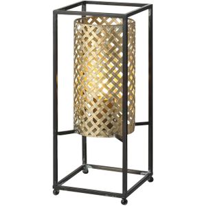 Freelight Tafellamp Petrolio, zwart / goud, hoogte 37 cm