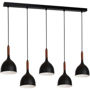 Luminex Noak hanglamp 5-lamps lang naturel/zwart hout