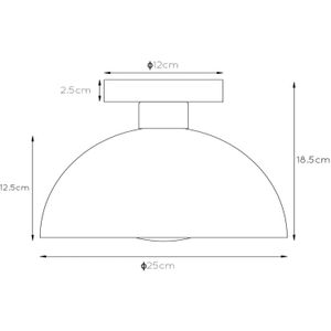 Lucide Plafondlamp Siemon van staal, Ø 25 cm, blauw