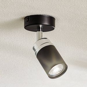 Luminex Rondo plafondspot zwart/chroom, 1-lamp